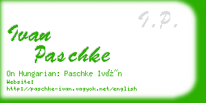 ivan paschke business card